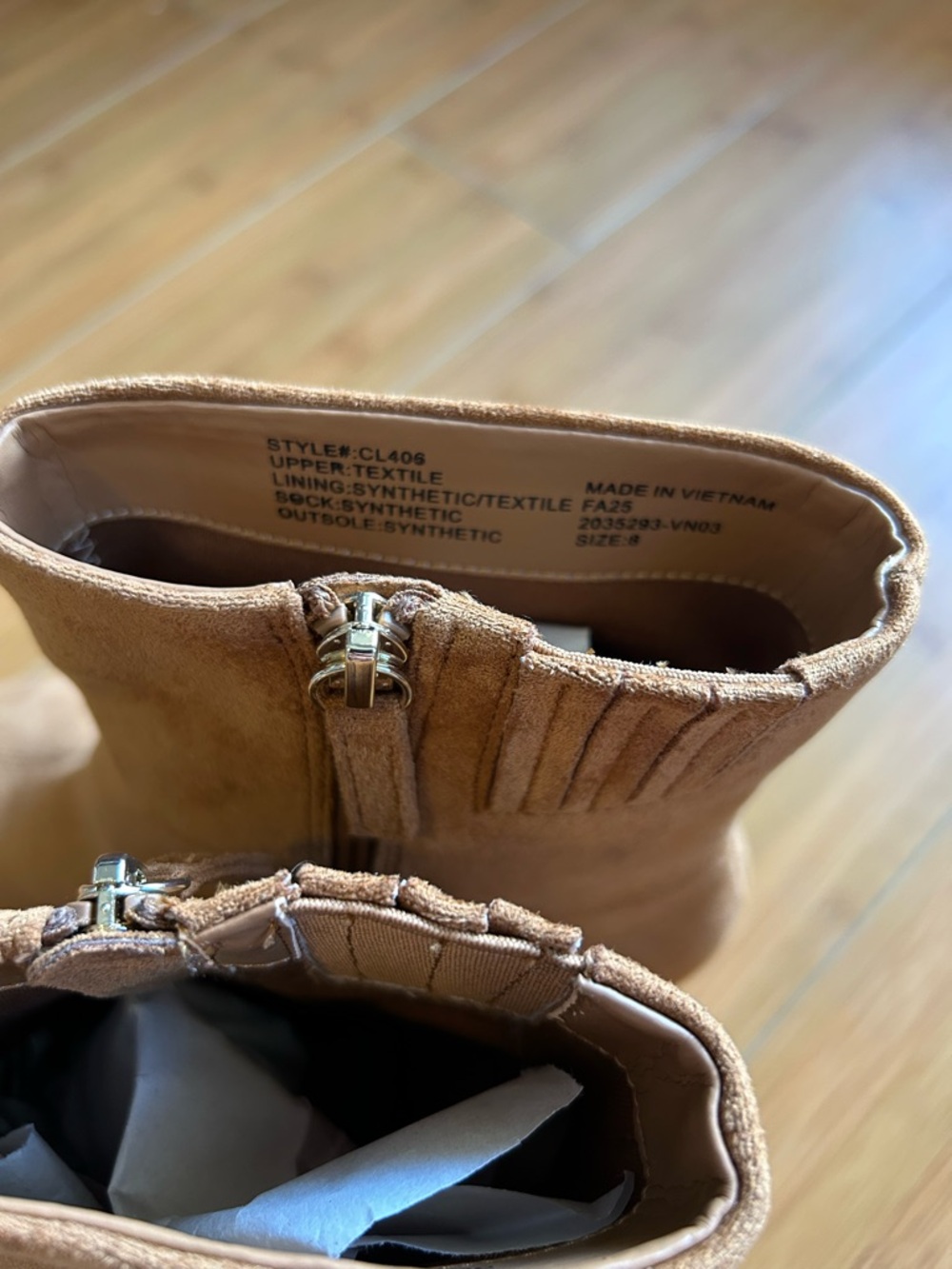 J. Crew Emmie Sueded Snip Toe Tan Ankle Booties - Picture 5 of 7